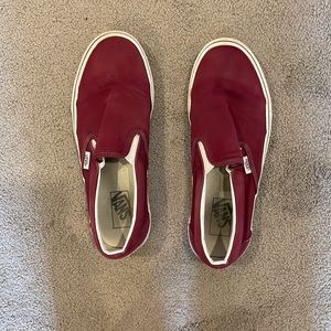 maroon slip on vans
